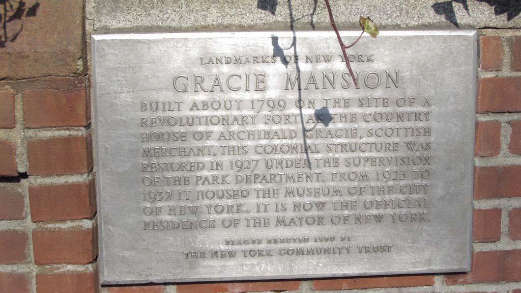 Gracie Mansion Plaque